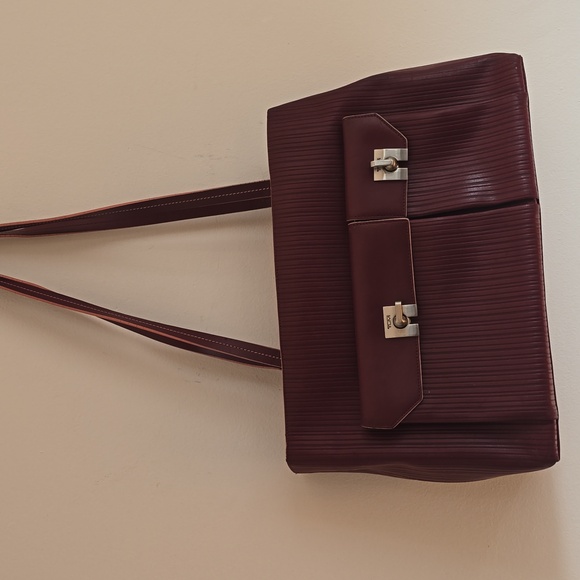 Tumi Handbags - Tumi Leather Shoulder Bag with Elegant Pleating